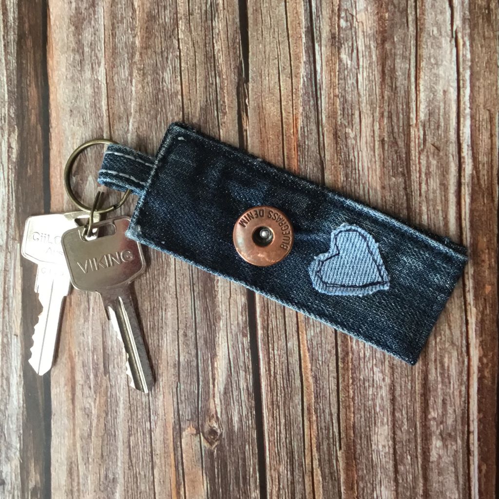 Upcycled Denim Key Ring Fob - Various Designs