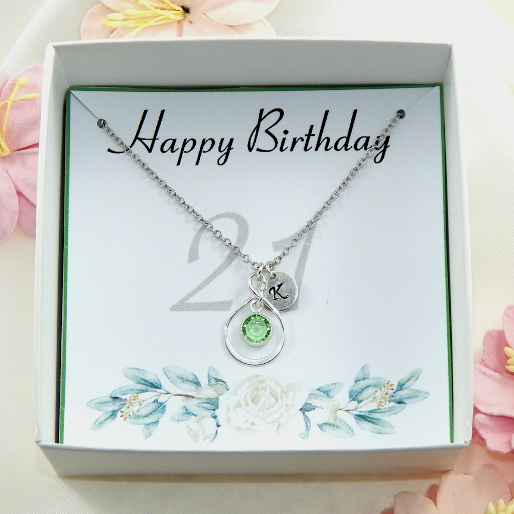 21st Birthday Sterling Silver Personalized Necklace