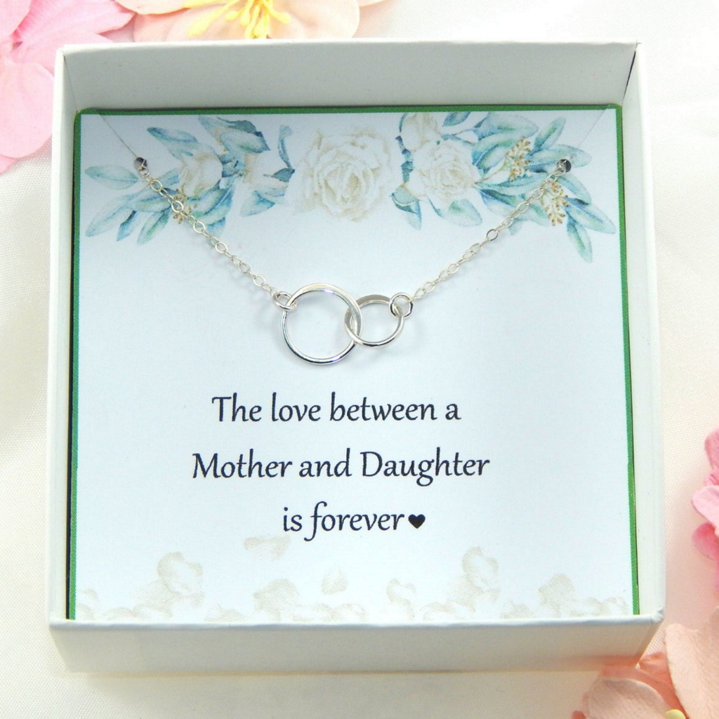 Sterling Silver Interlocking Circles Necklace: Mother Gift