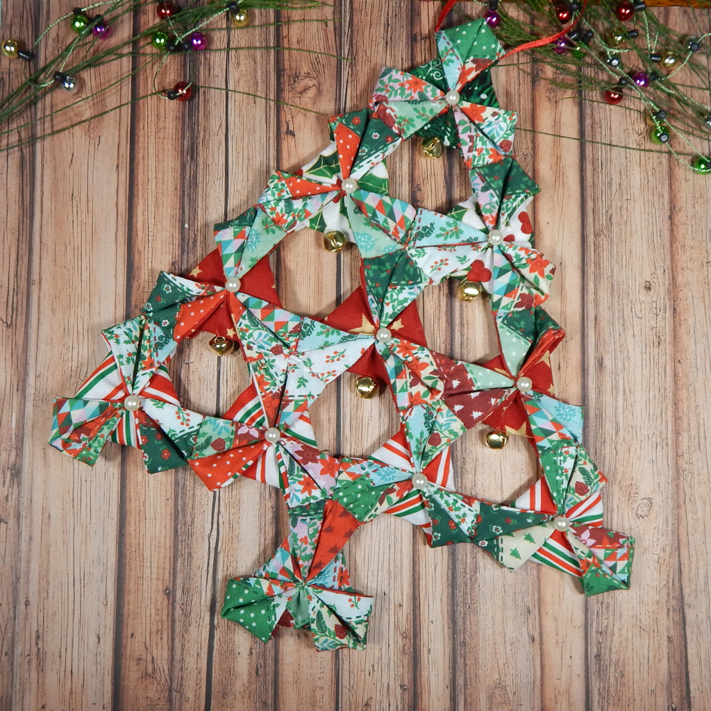 Patchwork Christmas Tree Ornament,Hanging Origami Christmas Tree