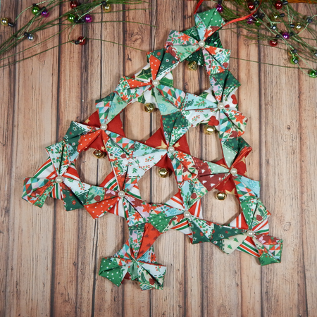Patchwork Christmas Tree Ornament,Hanging Origami Christmas Tree