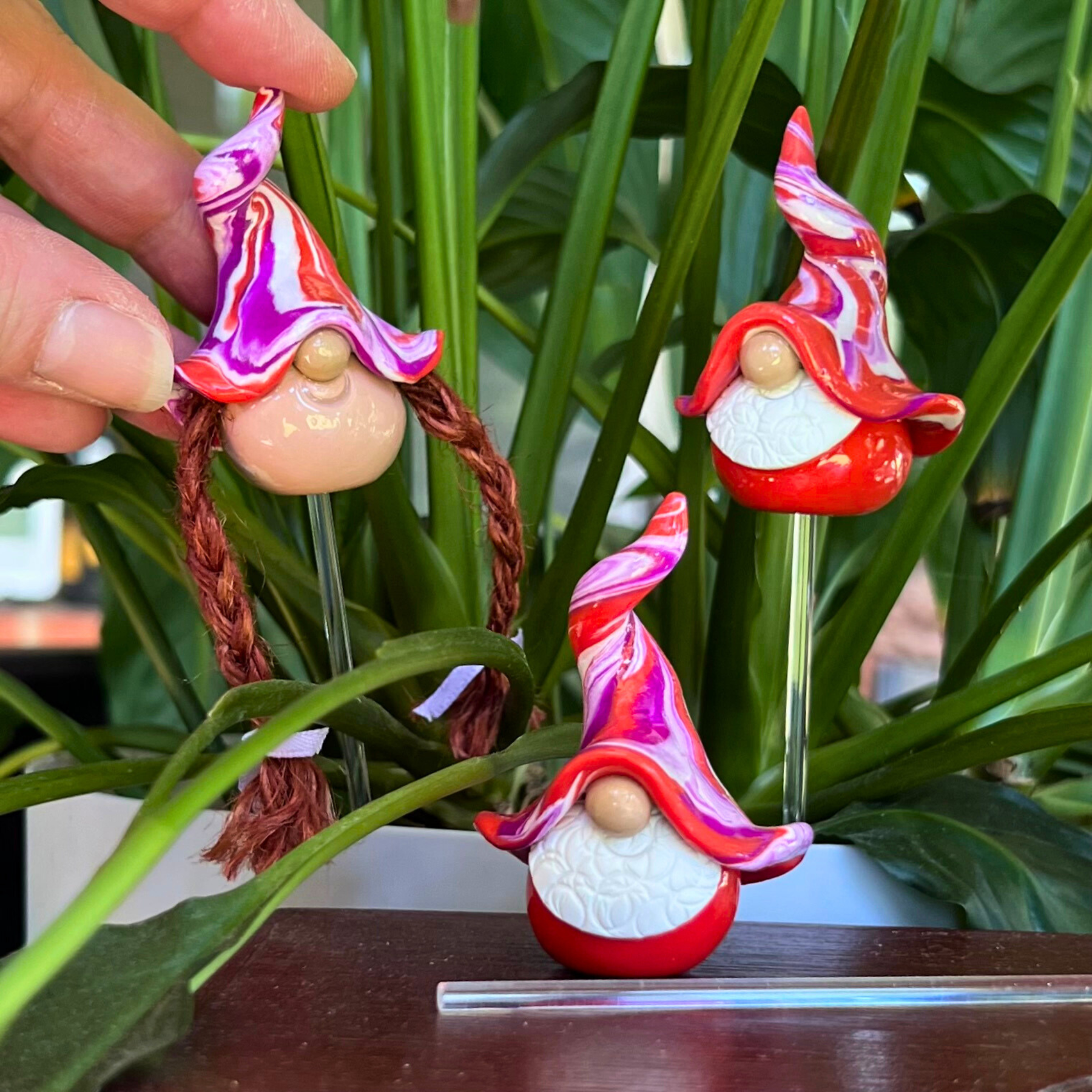 Whimsical gnome trio - Poppy, Pup & Peggle