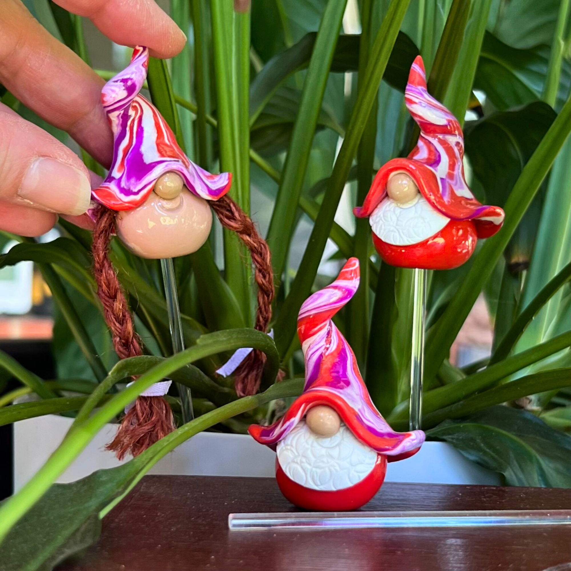 Whimsical gnome trio - Poppy, Pup & Peggle