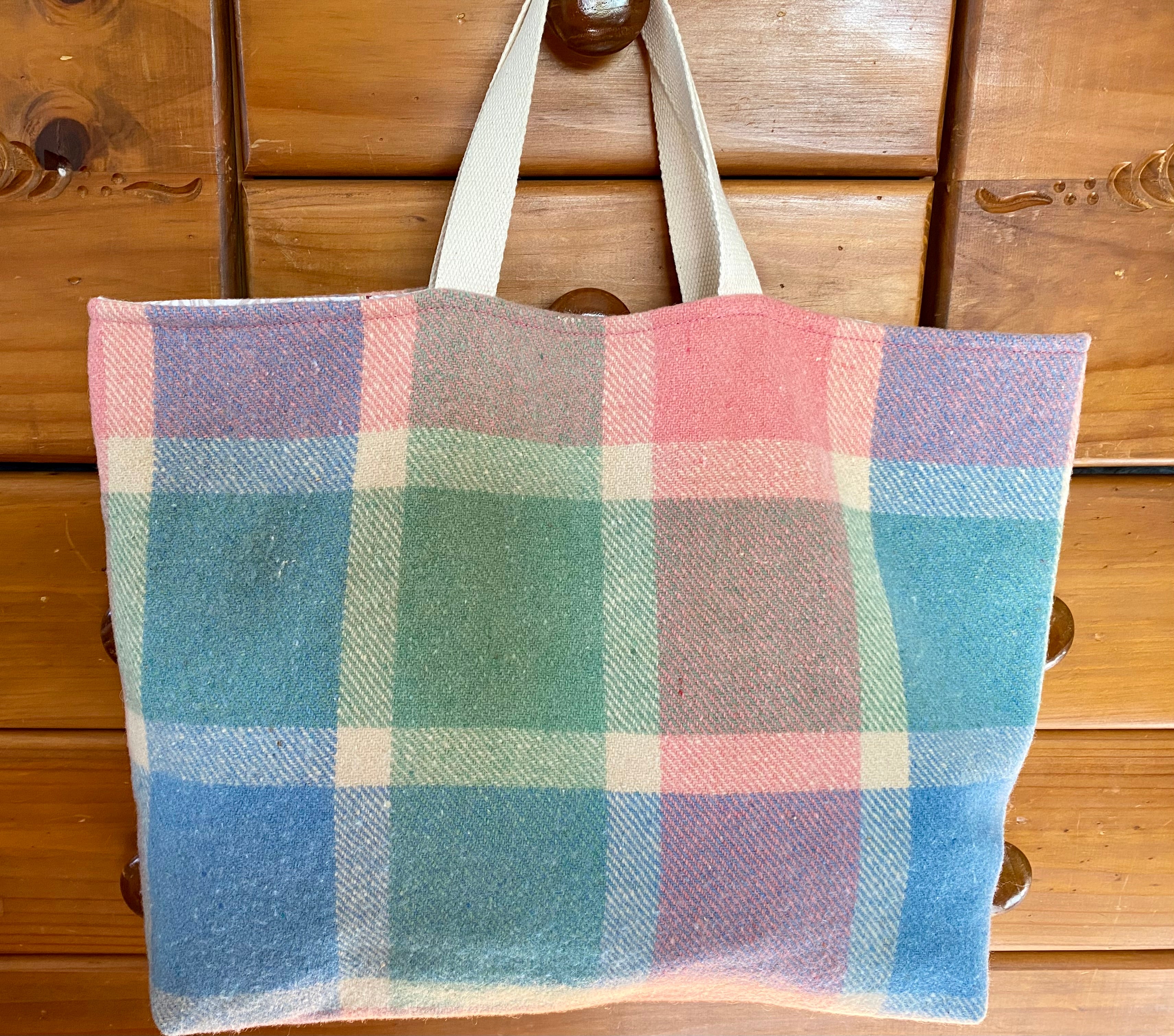 Upcycled Woollen Blanket - Market Tote - Multi