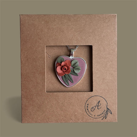 Rose Heart Pendant Lilac