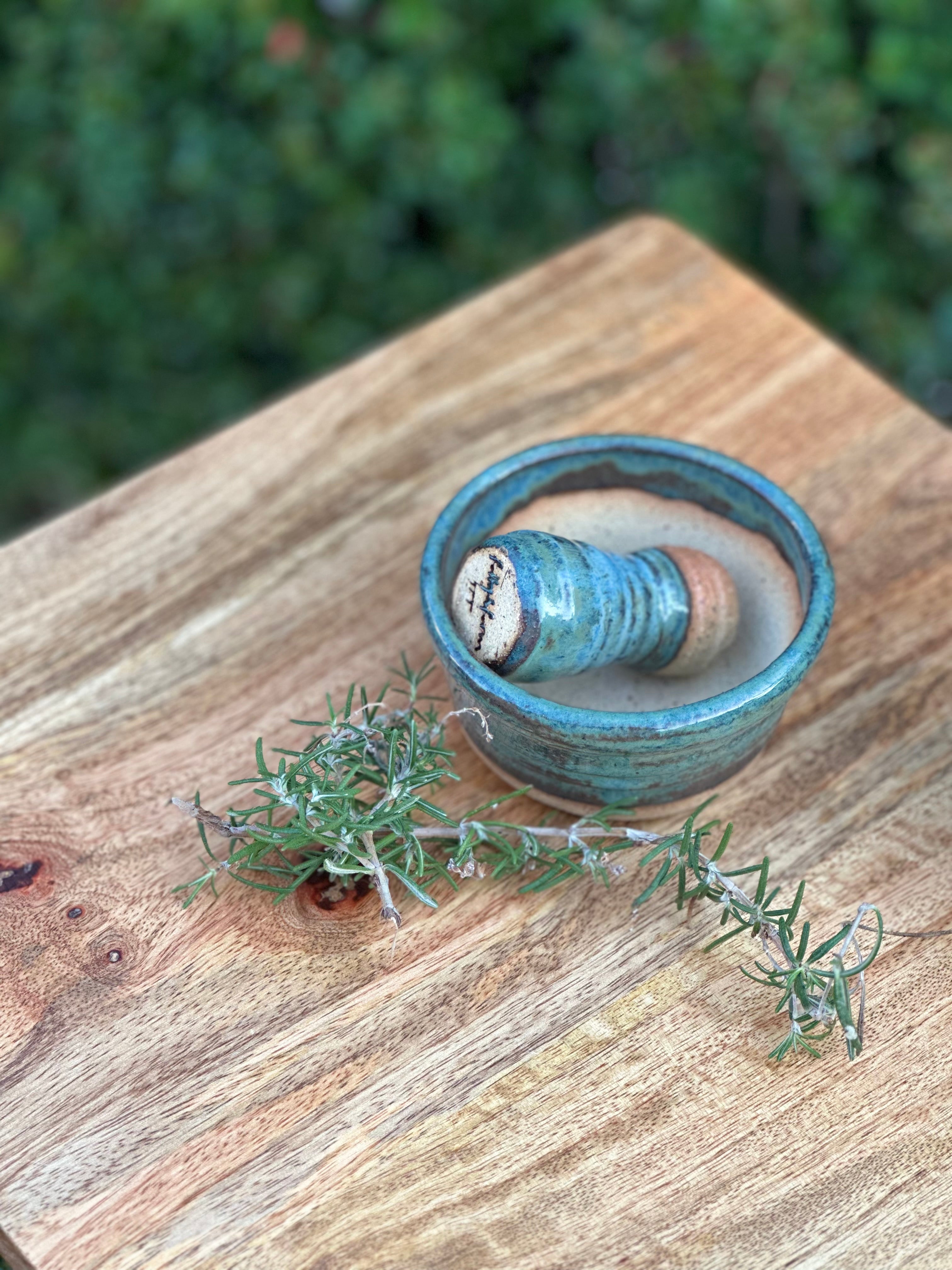 Ceramic Pestle and Mortar - Rockpool