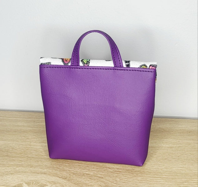 Fill Me Up Fold Over Pouch/Purple Glitter Butterflies