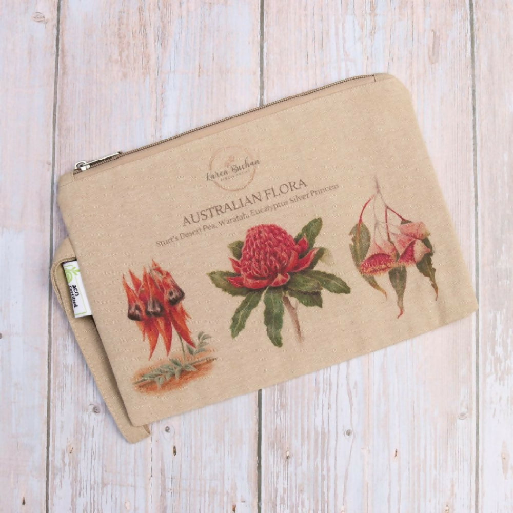 Australian-artist-illustration-cosmetic-purse-pencil-case-flowers-front