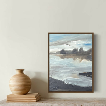 'Coastal Reflections' Framed painting 32x42cm