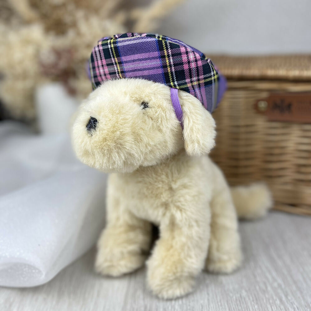 Purple Tartan Pet Beret