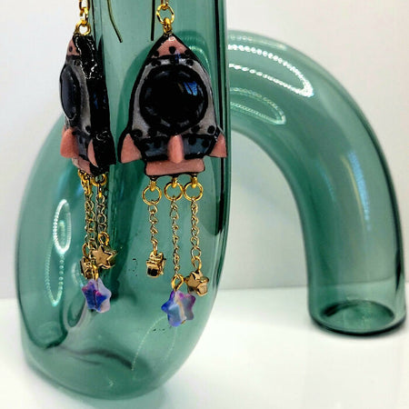 Pink Rocket Ship with Pink/Blue Star