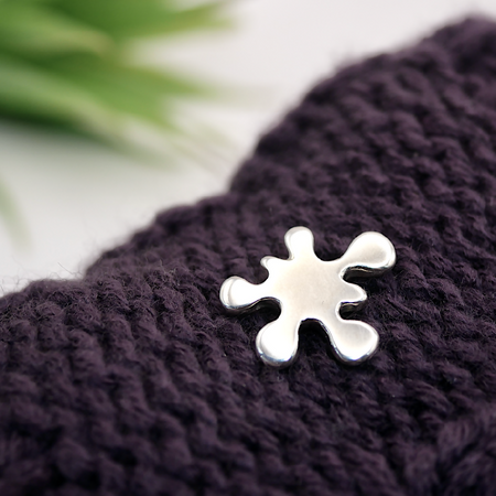 Ink Splat Pin - Handmade Sterling Silver Brooch Lapel Pin