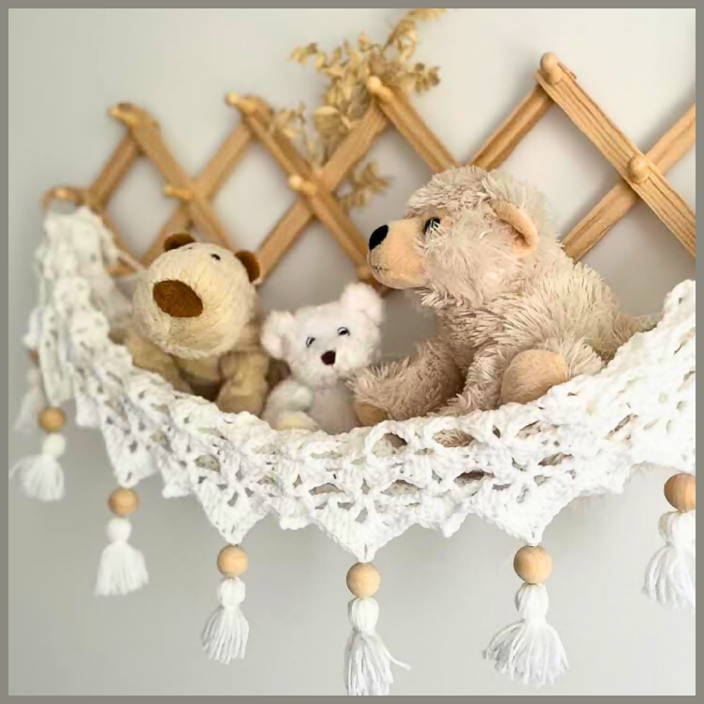 White Toy Hammock, Wall Hanging Decor, Nursery Decor, Kids Room Hanging