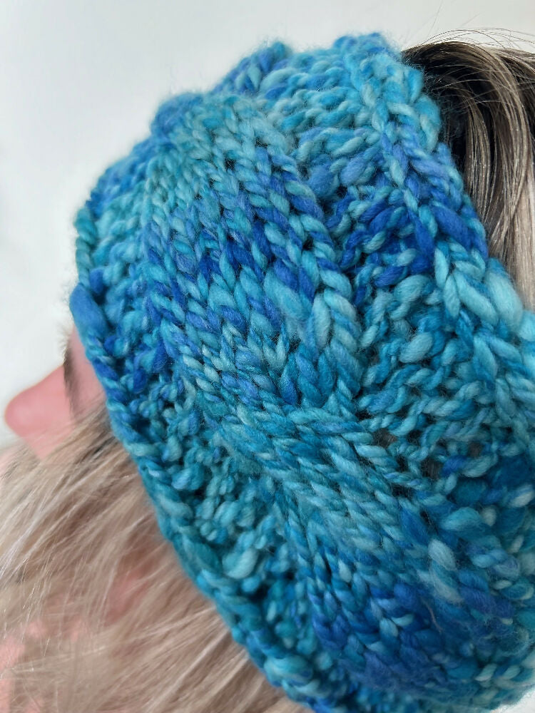 Blue Bubblegum Handknitted Headband