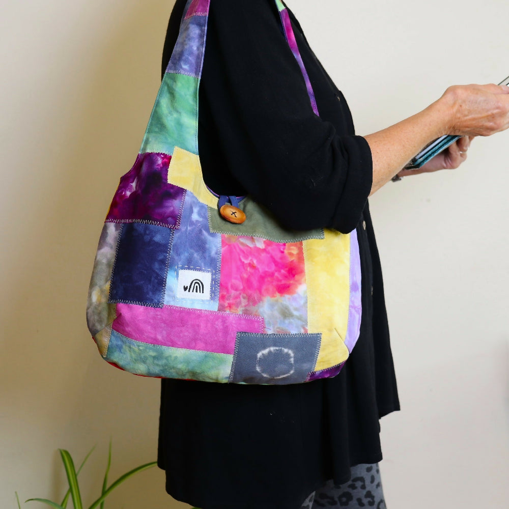 Ice Dyed Patchwork Boho Bag