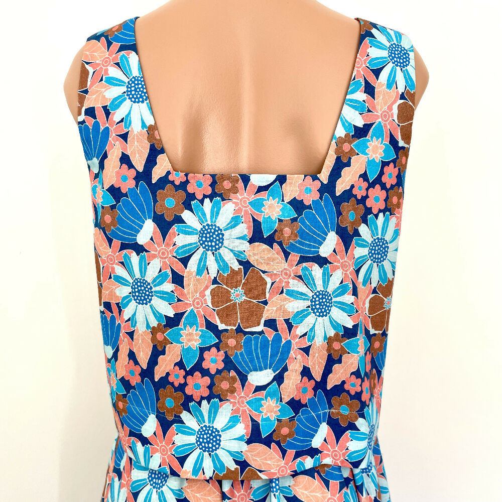 Bonnie Top - Coral and Cobalt Floral