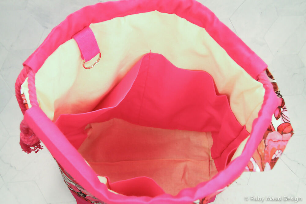 Large Knitting Project Bag - Pink Australiana