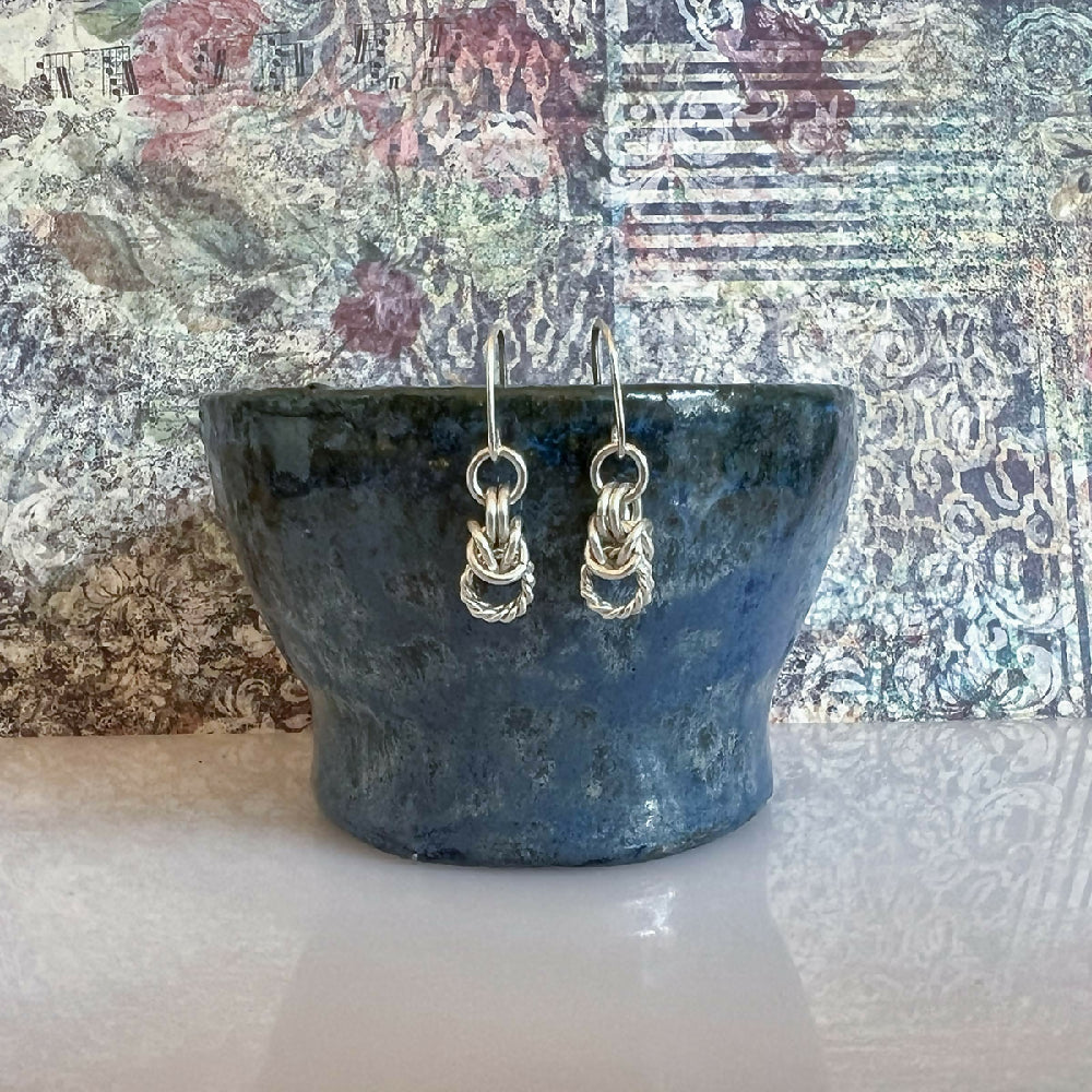 Sterling silver dangle chain earrings