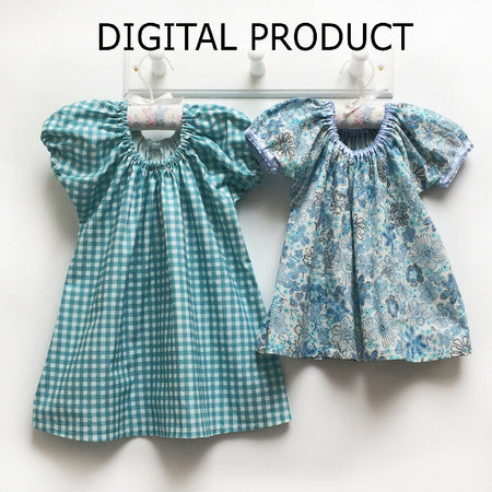 Digital sewing pattern for girl's peasant dress