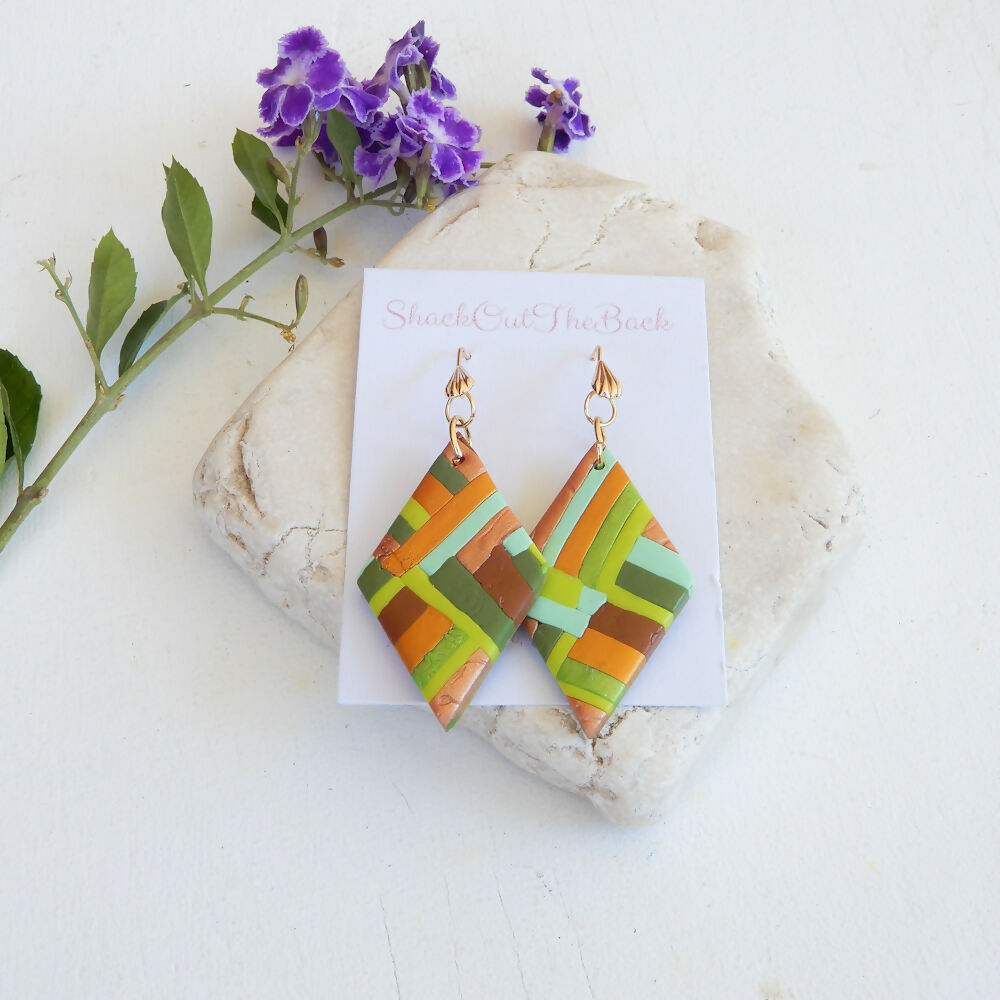 Striped Polymer Clay Earrings "Avenue"