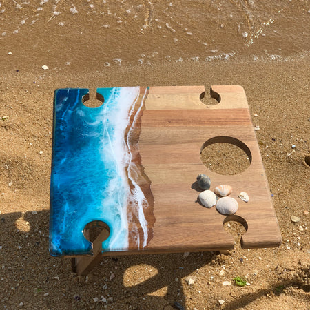 Waves | Picnic table | serving board | Ocean Resin waves | Christmas gift | Charcuterie board | Decor