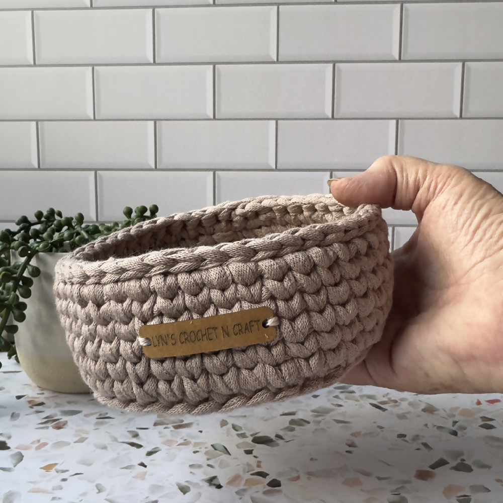 Beige Crochet Handmade baskets - small