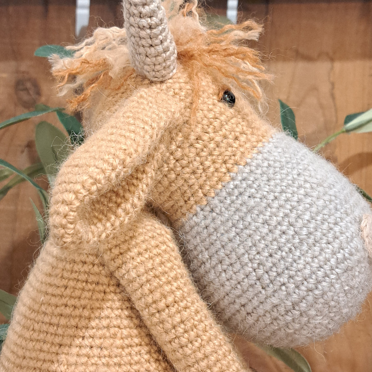 Handmade Crochet Highland cow Australian wool, alpaca, silk