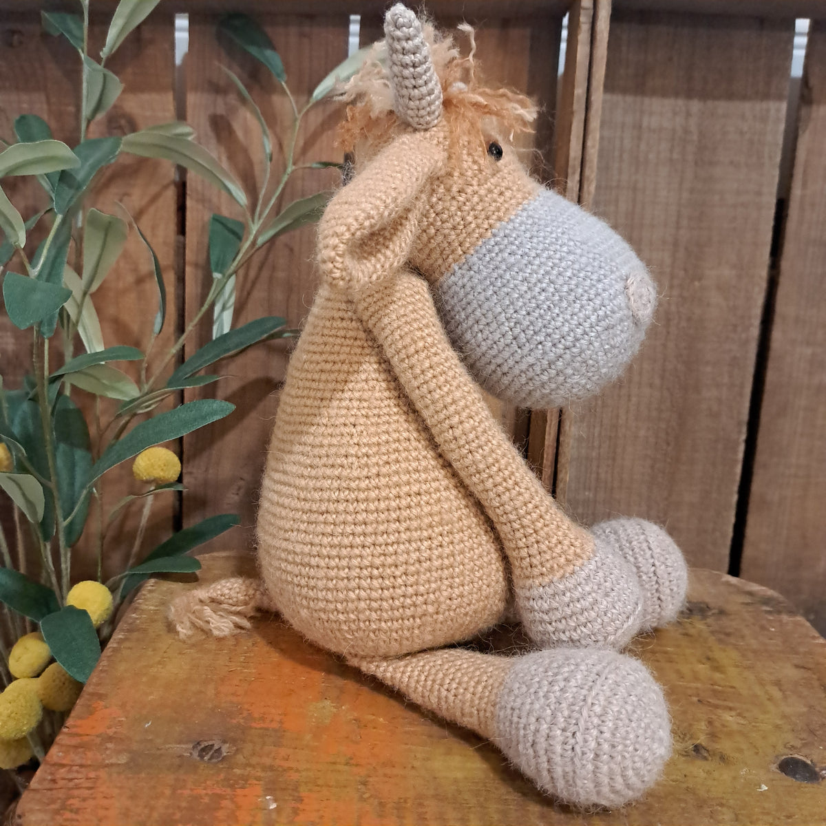 Handmade Crochet Highland cow Australian wool, alpaca, silk