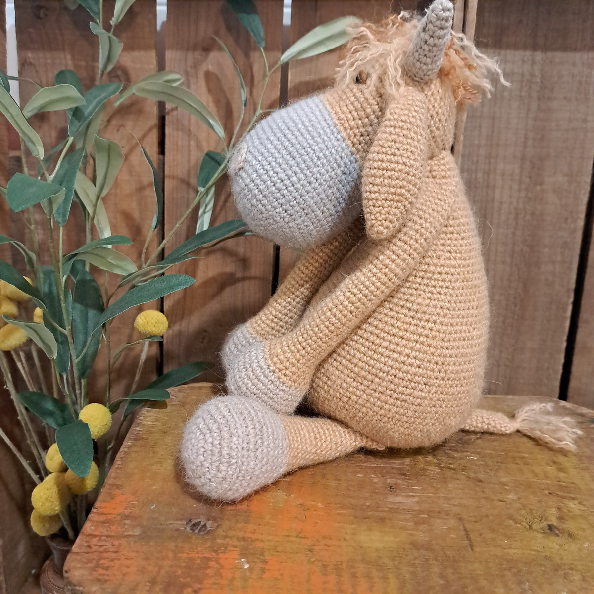 Handmade Crochet Highland cow Australian wool, alpaca, silk