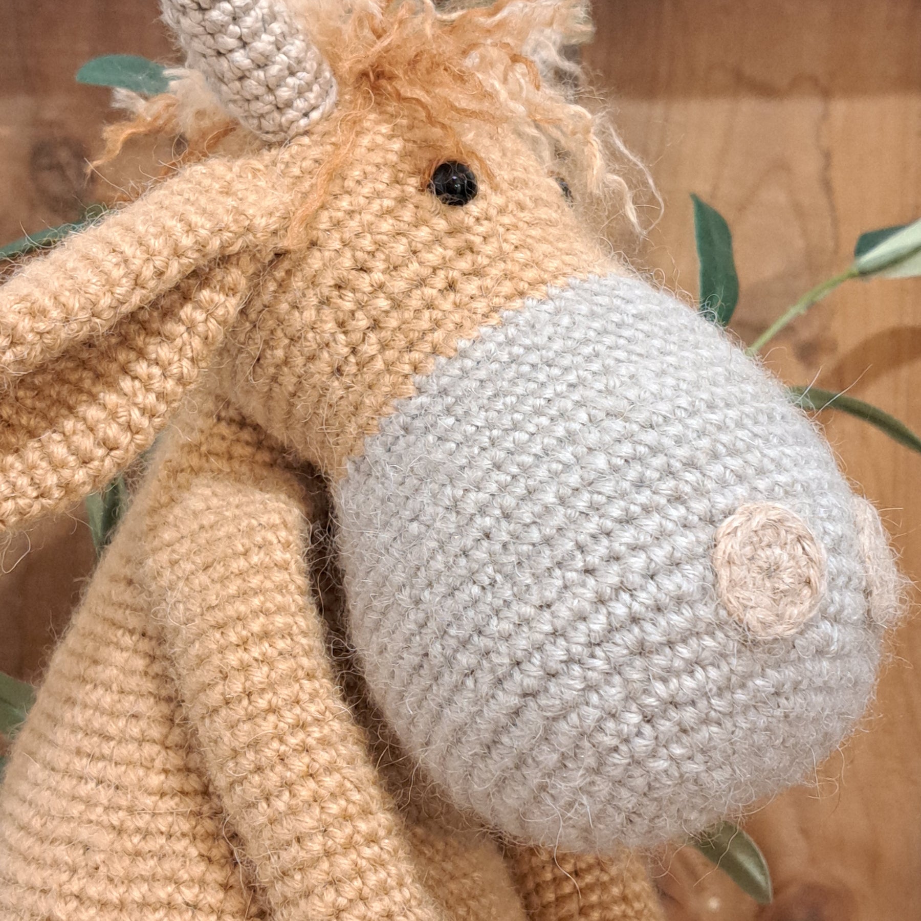 Handmade Crochet Highland cow Australian wool, alpaca, silk