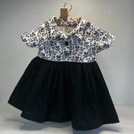 Shirt Dress| Black and White| with bloomer (for handmade cloth doll 53cm)