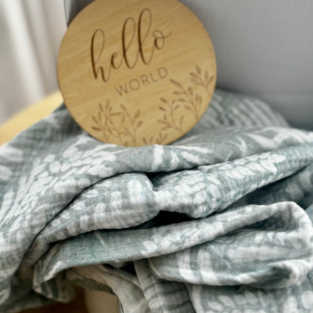 Summer Breeze Muslin Baby Blanket Gift Set