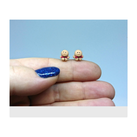 Gingerbread man stud earrings