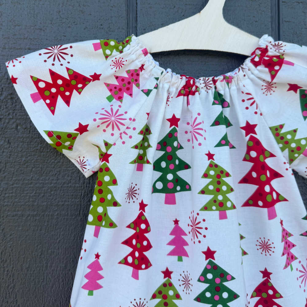 Handmade Christmas Dress | Size 1 | Christmas Tree Print