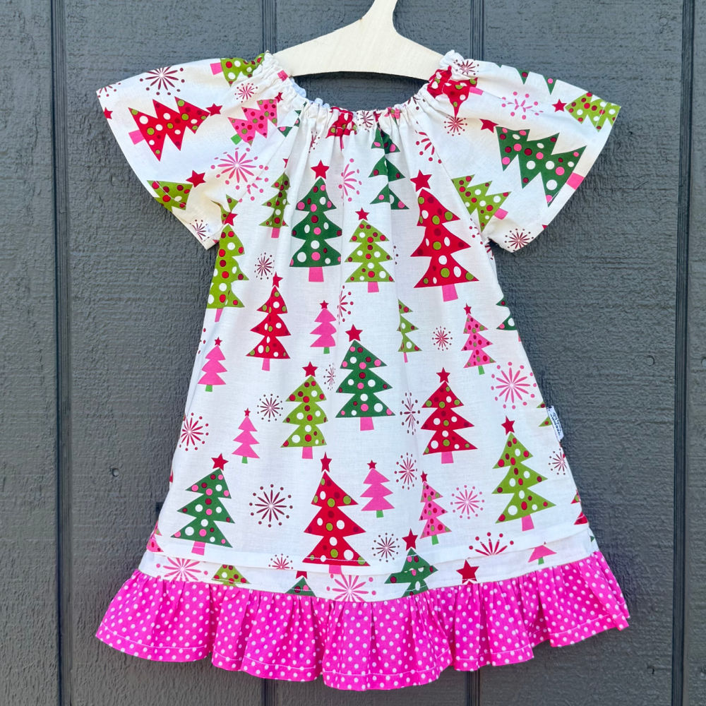 Handmade Christmas Dress | Size 1 | Christmas Tree Print