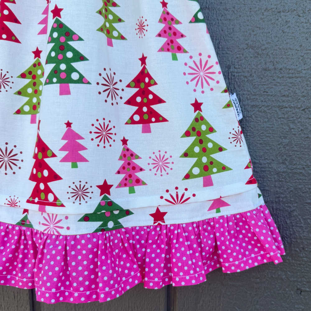 Handmade Christmas Dress | Size 1 | Christmas Tree Print