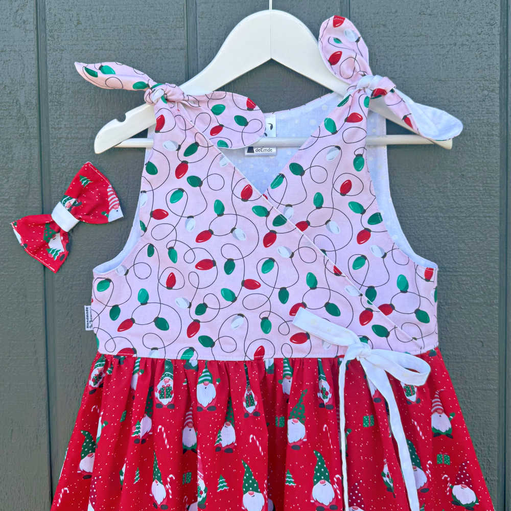 Ready for Santa! Handmade Christmas Dress – Size 6 + Matching Bow