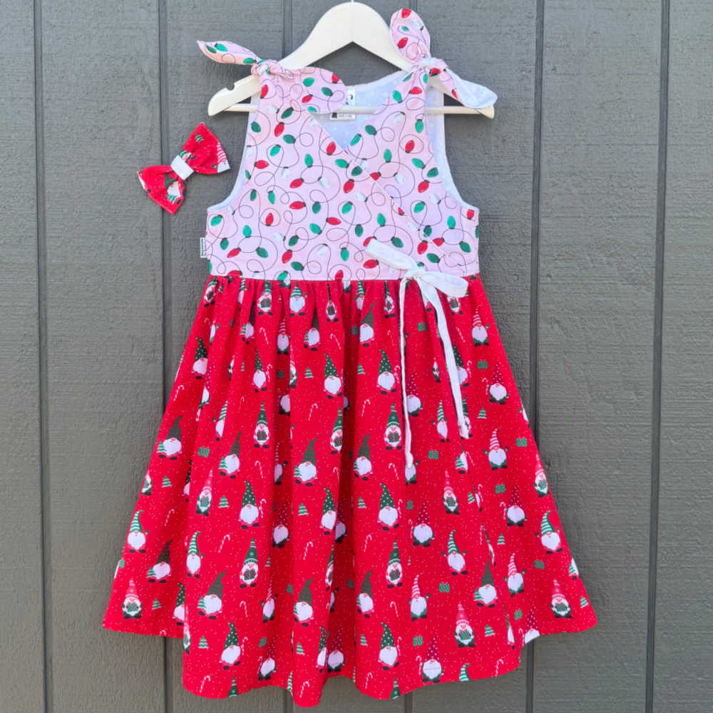 Ready for Santa! Handmade Christmas Dress – Size 6 + Matching Bow