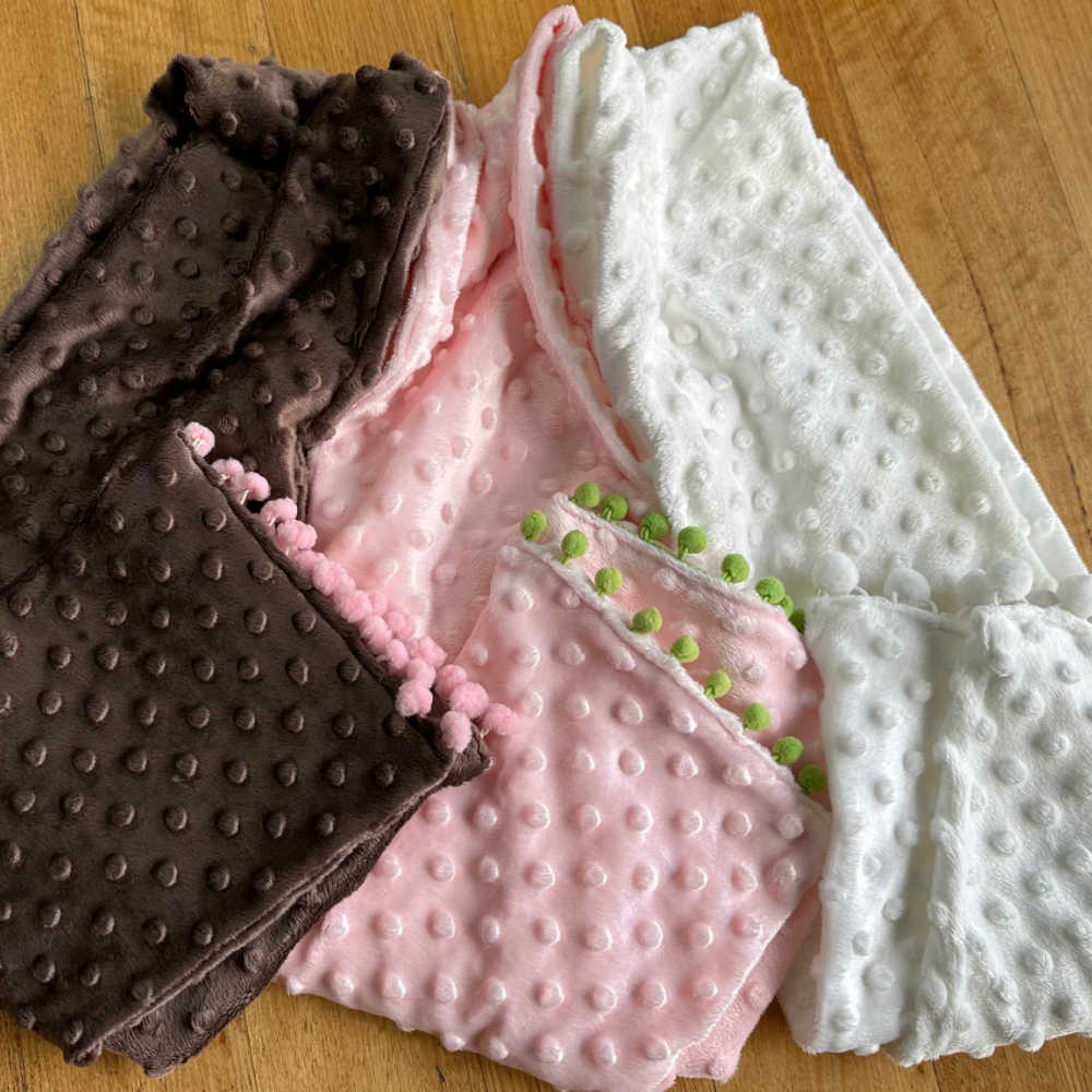 Girls' Minky Dot Scarf - Pastel Pink, Brown or White