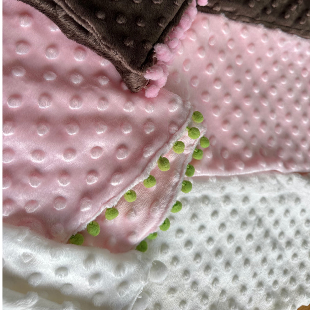 Girls' Minky Dot Scarf - Pastel Pink, Brown or White