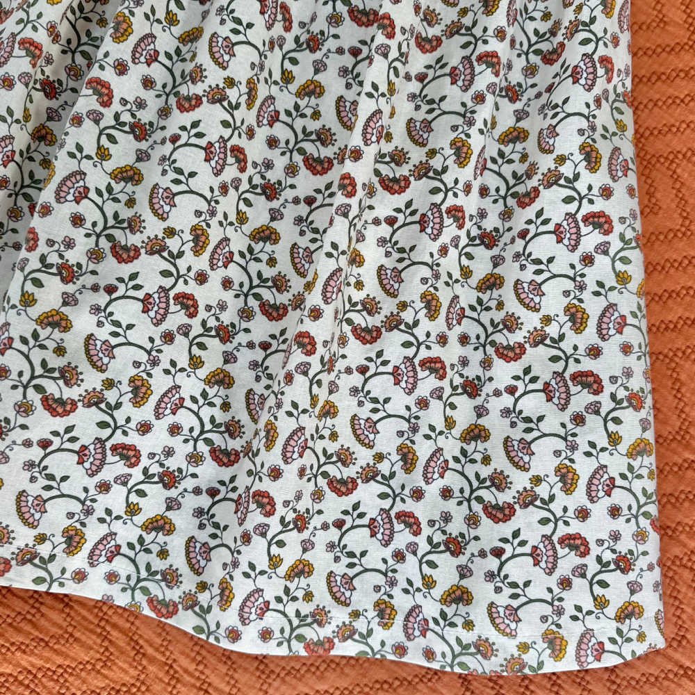 Girls Handmade Size 6 Floral Dress with Scrunchie
