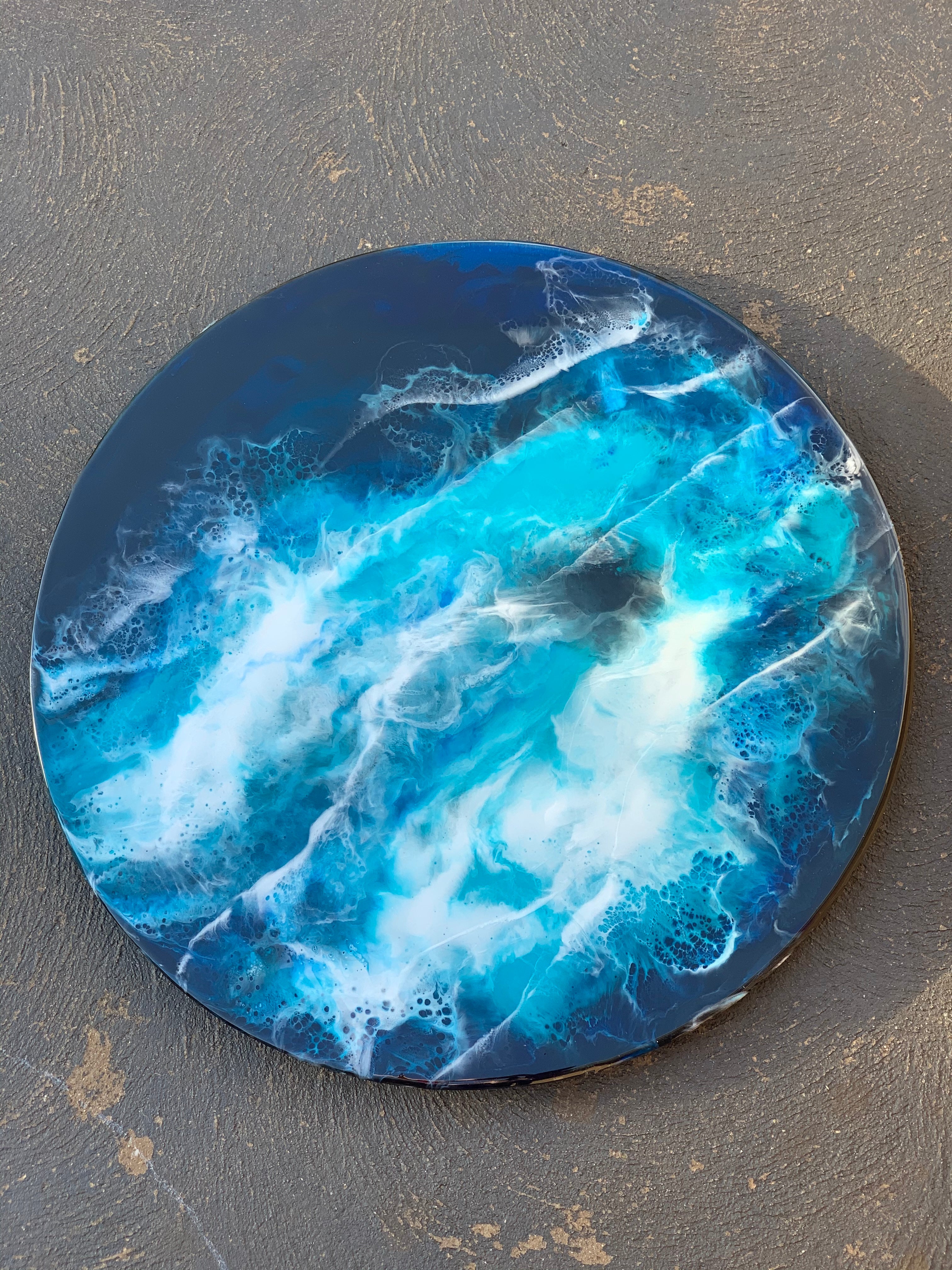 Lazy Susan | serving board | ocean waves | charcuterie board