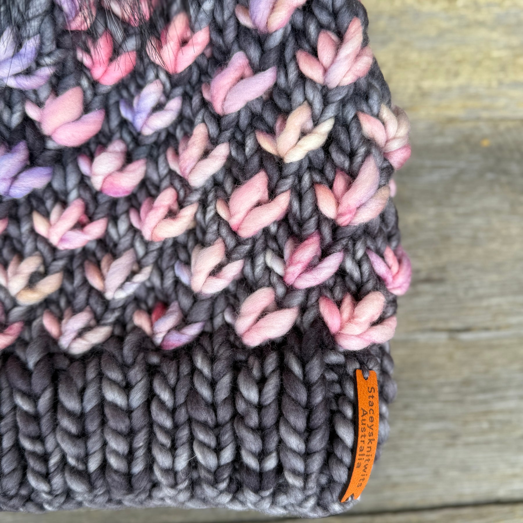 Ladies Beanie, Grey Beanie with PomPom