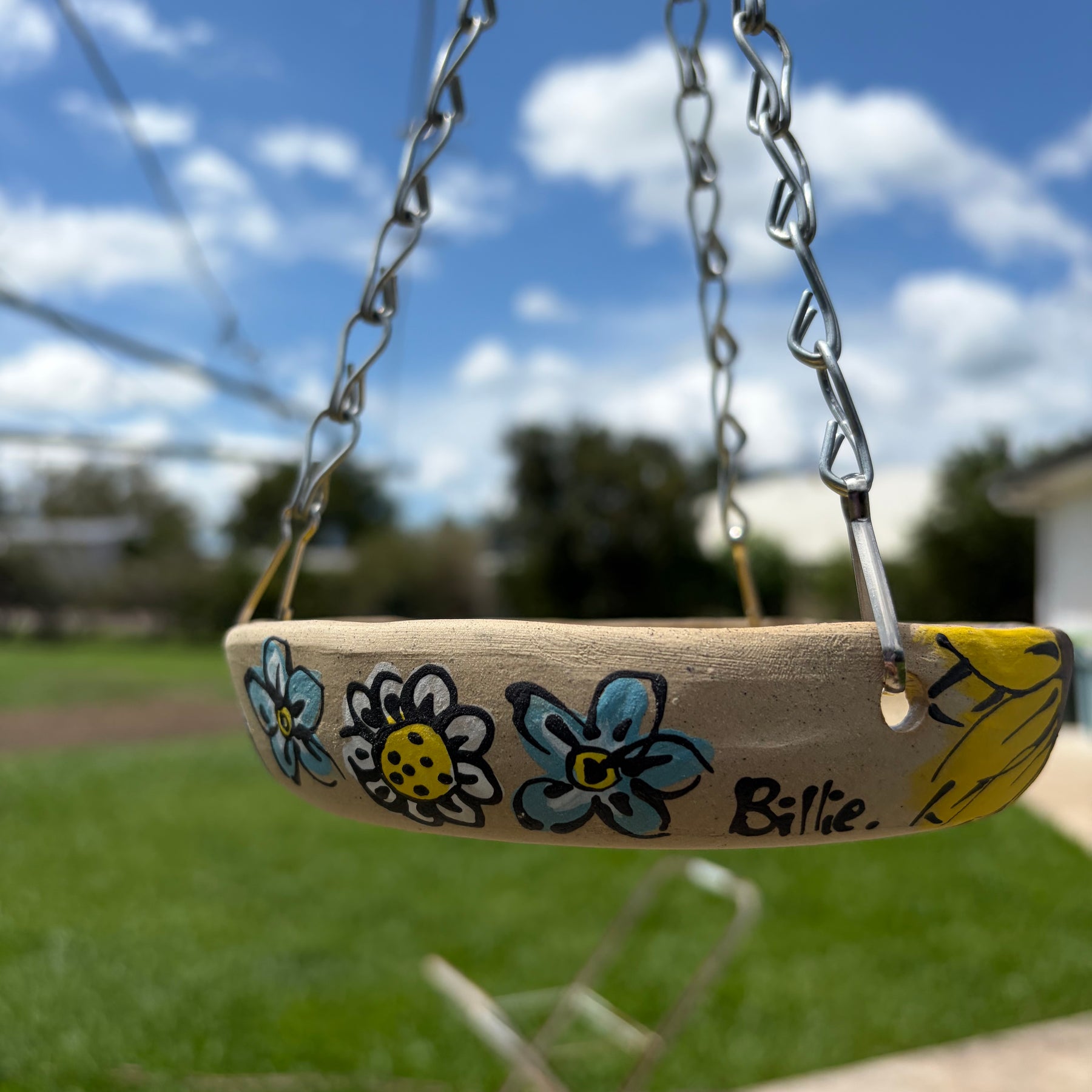 Hand Painted Ceramic Bird Feeder