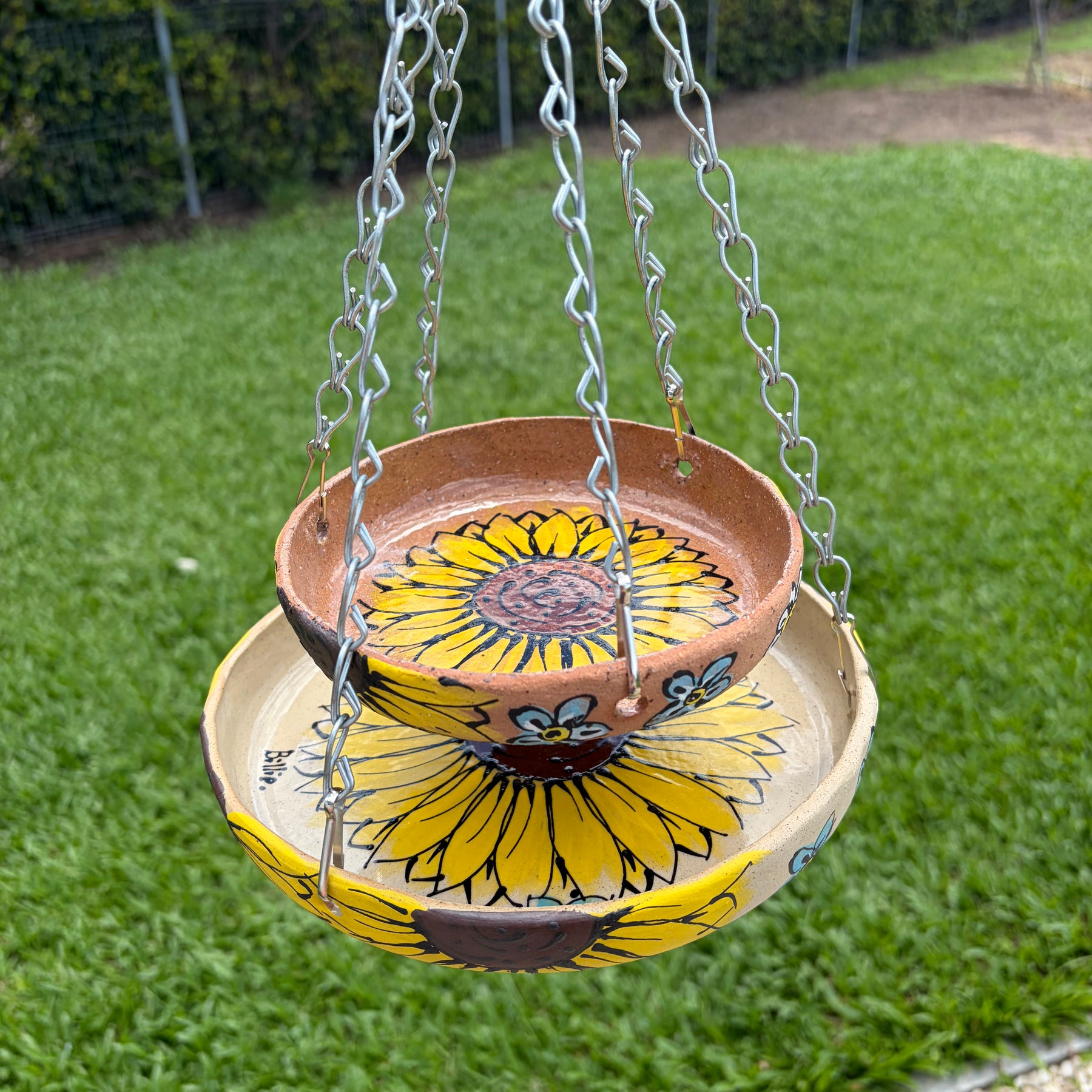 Hand Painted Ceramic Bird Feeder