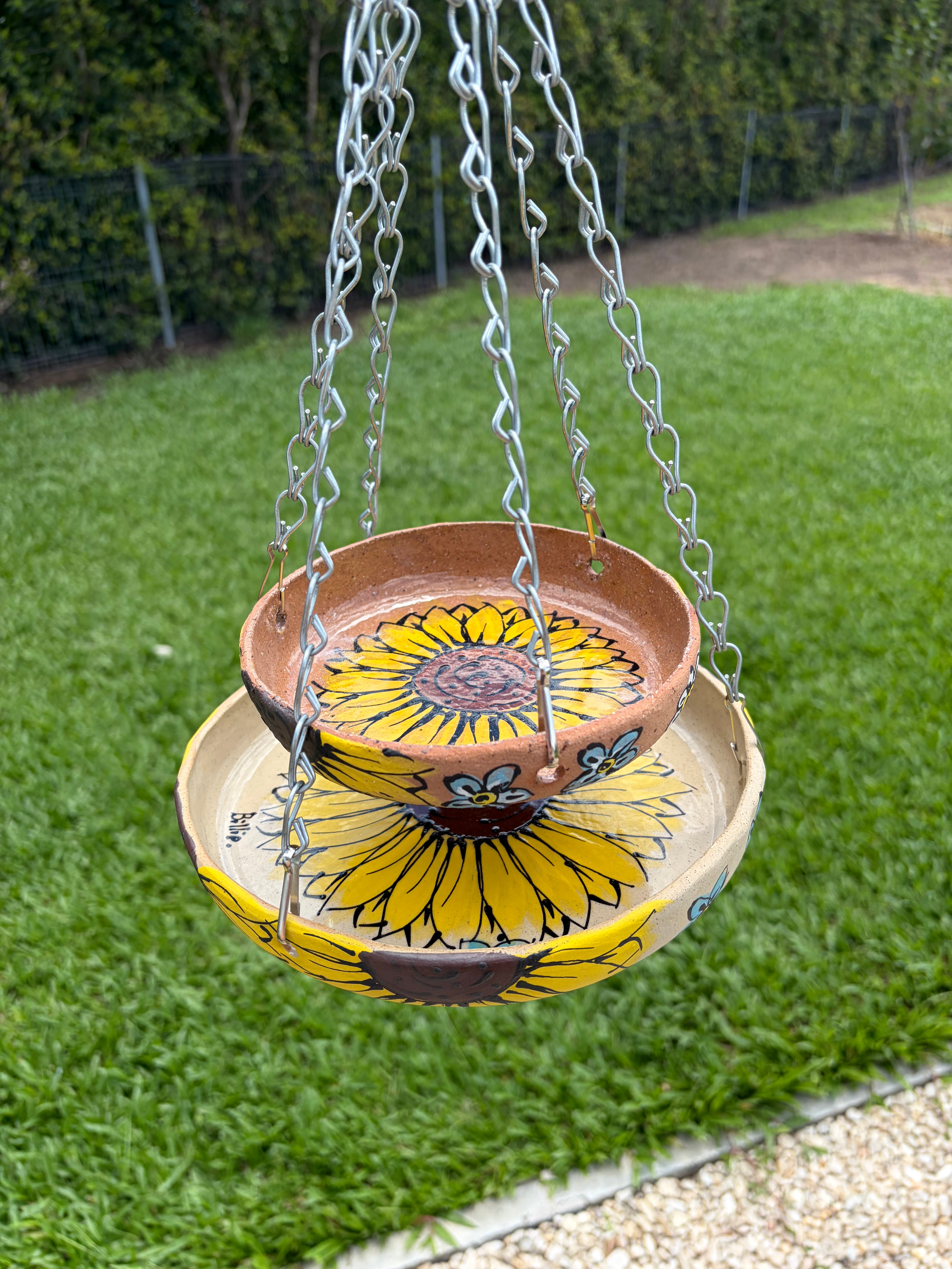 Hand Painted Ceramic Bird Feeder