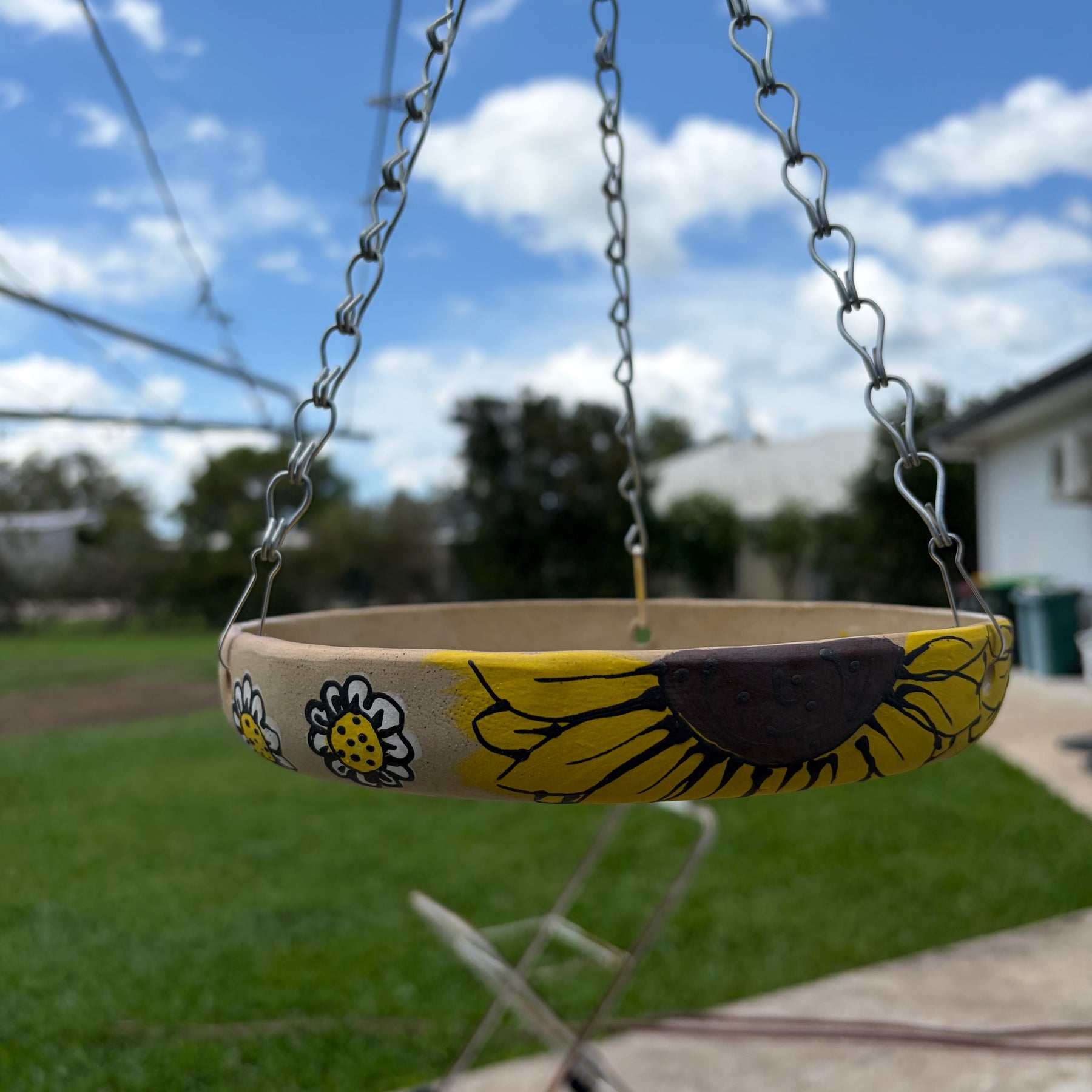 Hand Painted Ceramic Bird Feeder