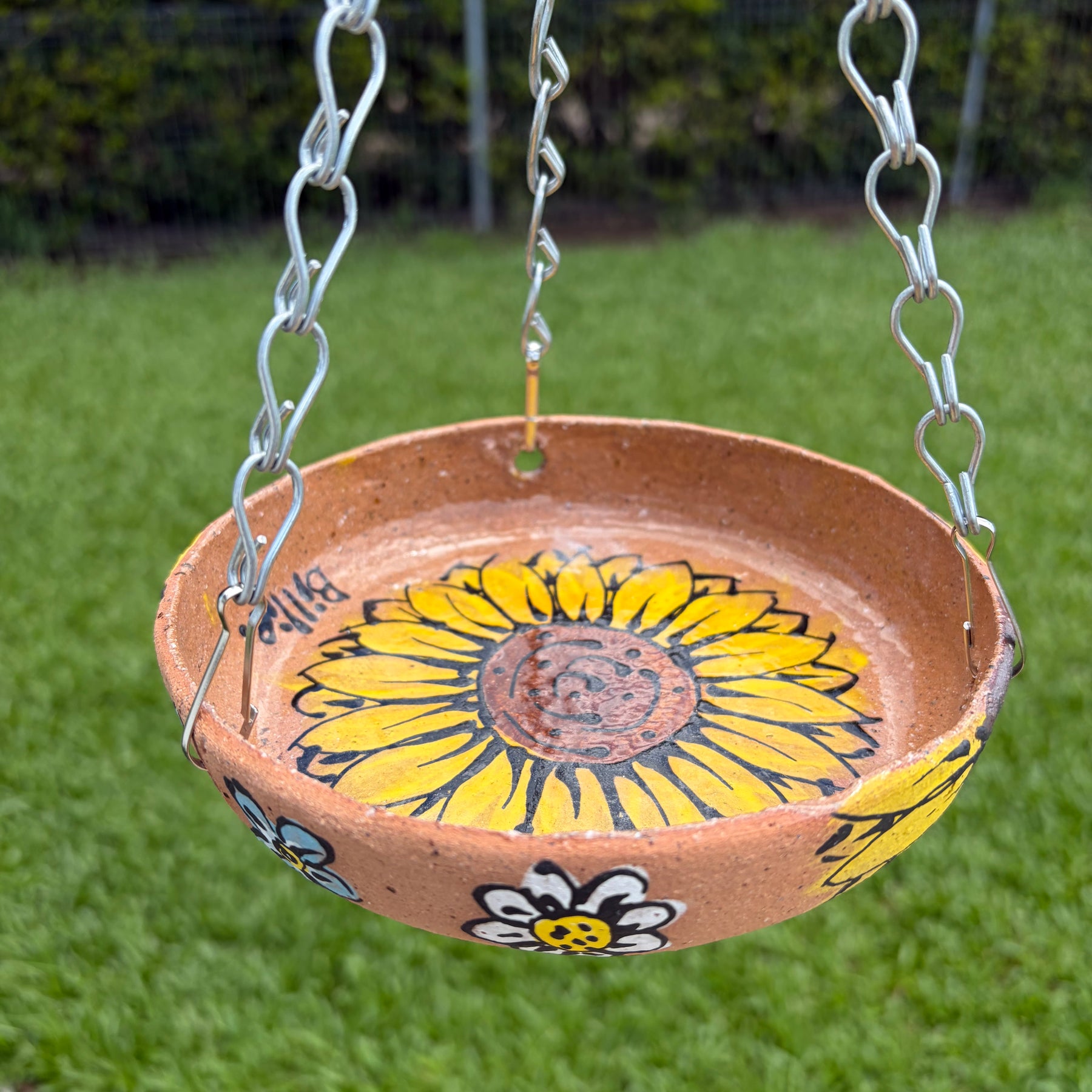 Hand Painted Ceramic Bird Feeder