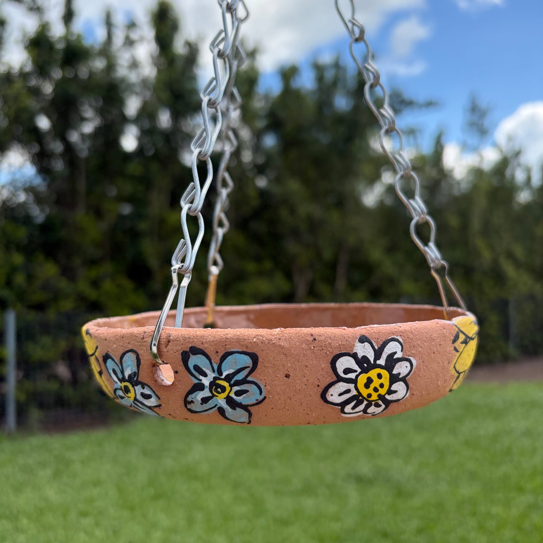 Hand Painted Ceramic Bird Feeder
