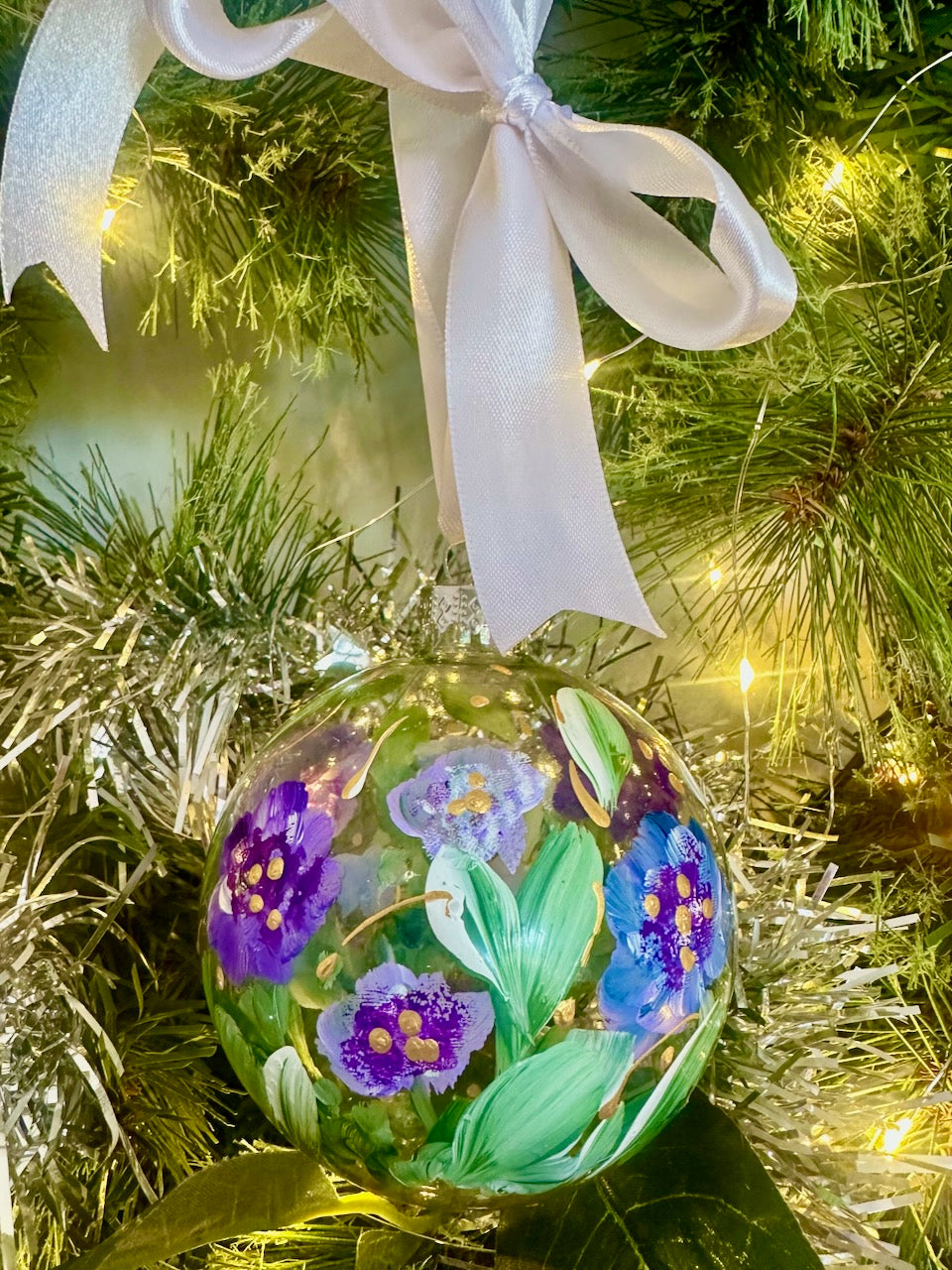 Glass Christmas Tree Ornament Bauble Hand Painted Original Artworks